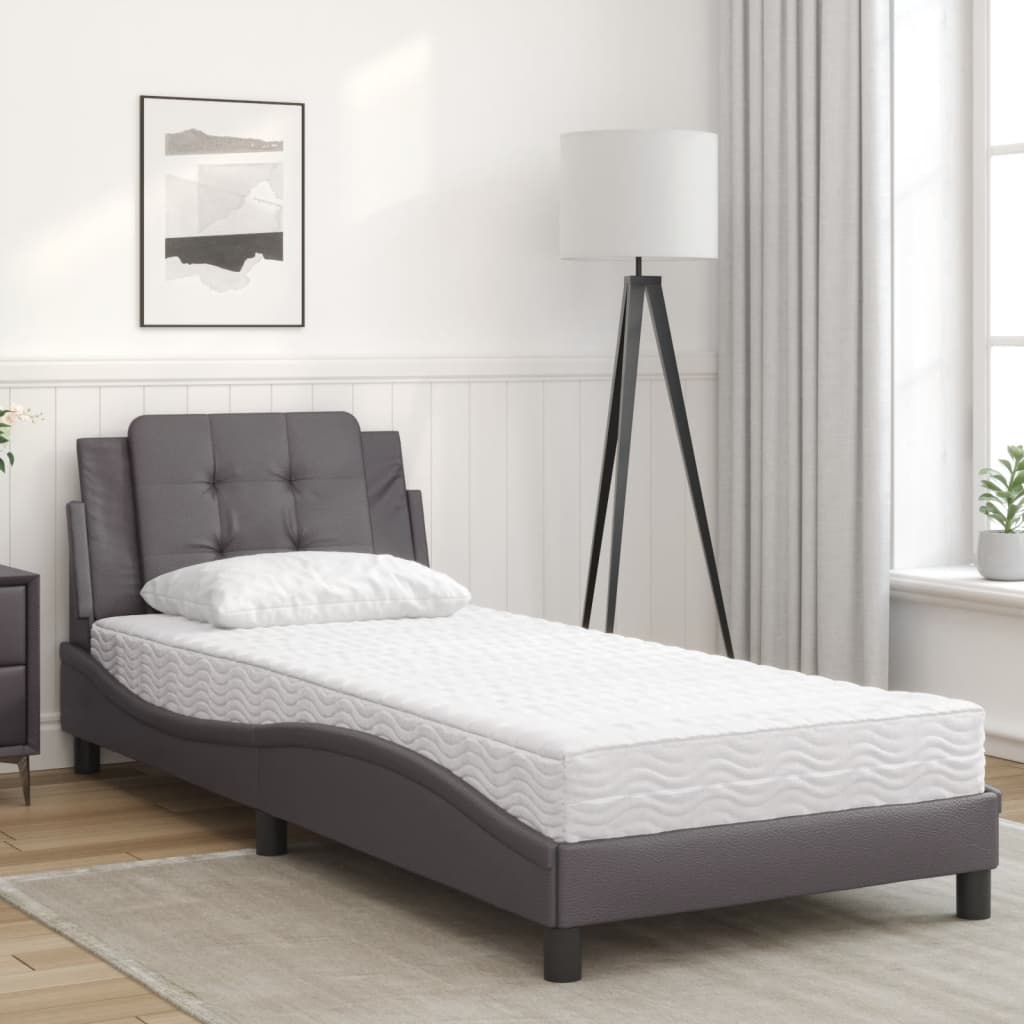 Cadre de lit sans matelas Zadar gris 80x200 cm similicuir - XIOS
