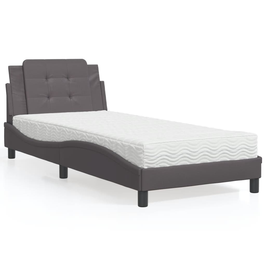 Cadre de lit sans matelas Zadar gris 80x200 cm similicuir - XIOS