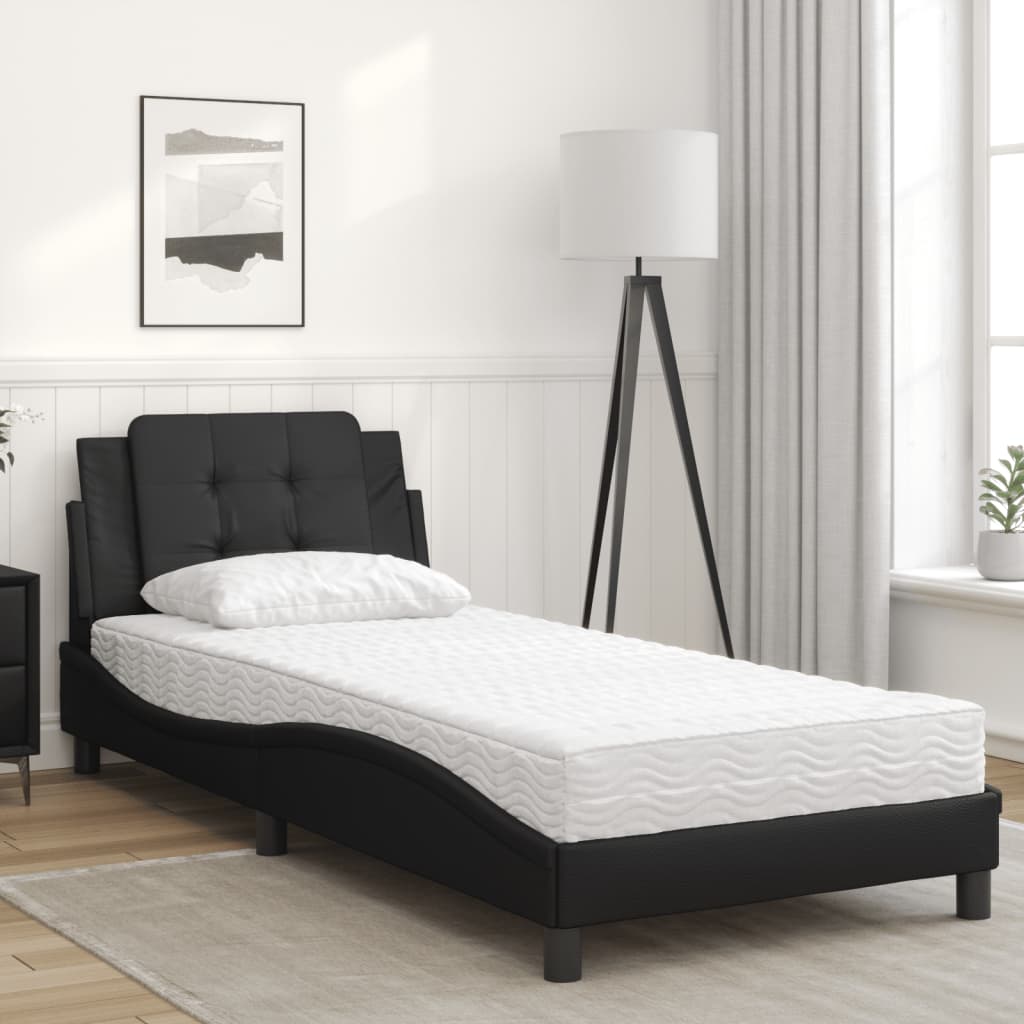 Cadre de lit sans matelas Zadar noir 90x190 cm similicuir - XIOS