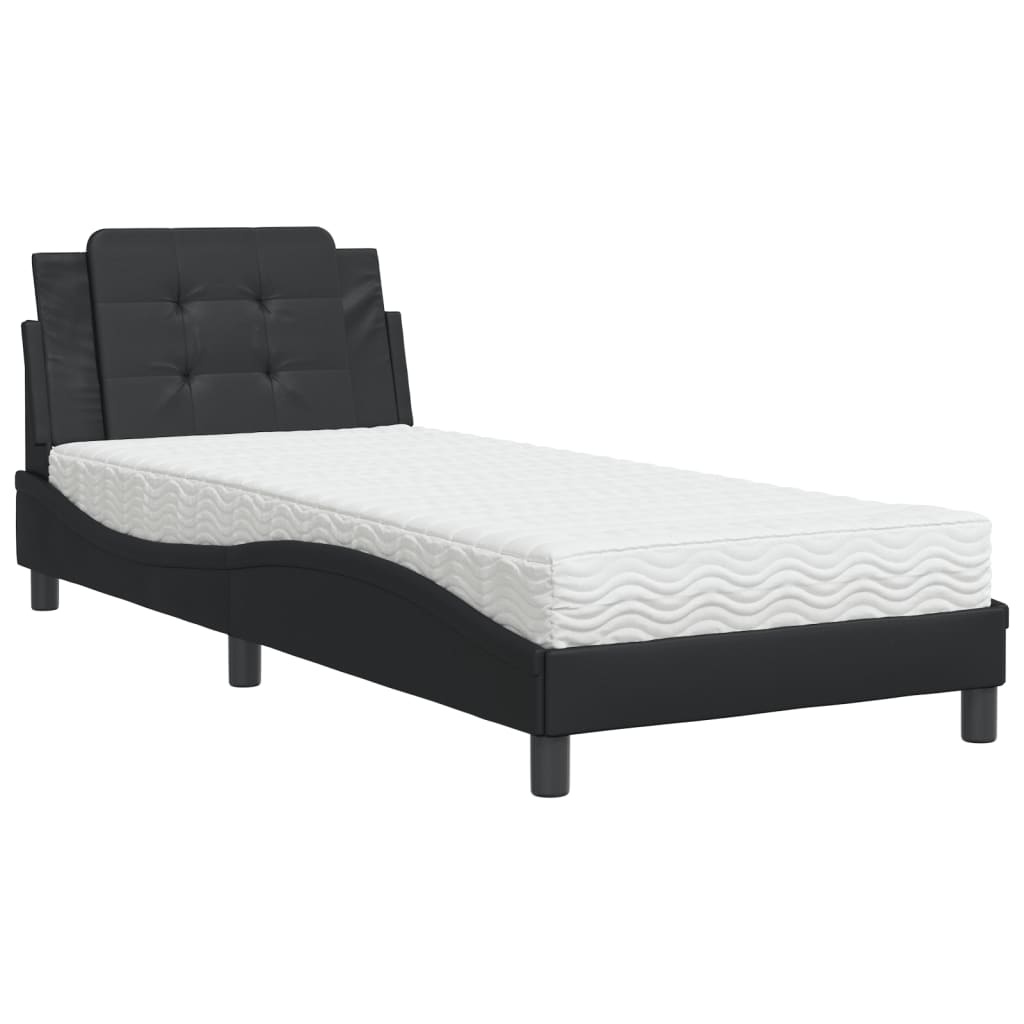 Cadre de lit sans matelas Zadar noir 100x200 cm similicuir - XIOS