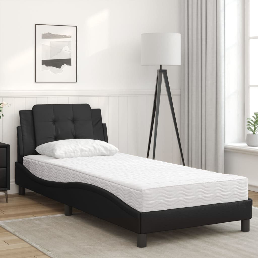 Cadre de lit sans matelas Zadar noir 100x200 cm similicuir - XIOS