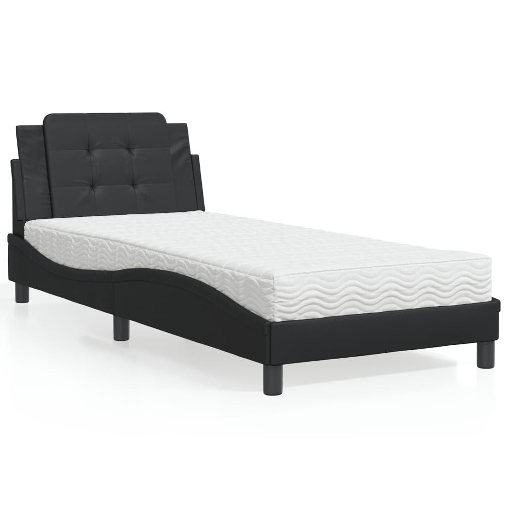 Cadre de lit sans matelas Zadar noir 100x200 cm similicuir - XIOS