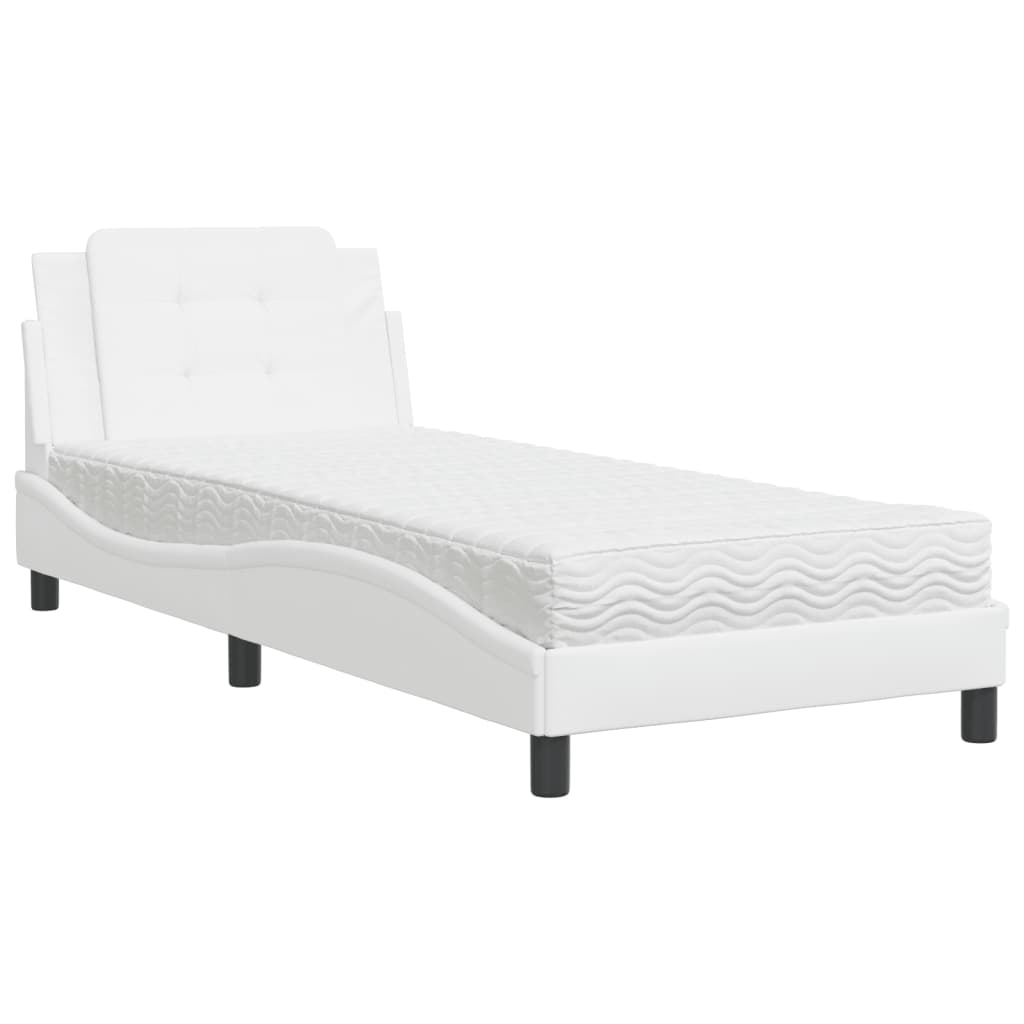 Cadre de lit sans matelas Zadar blanc 100x200 cm similicuir - XIOS