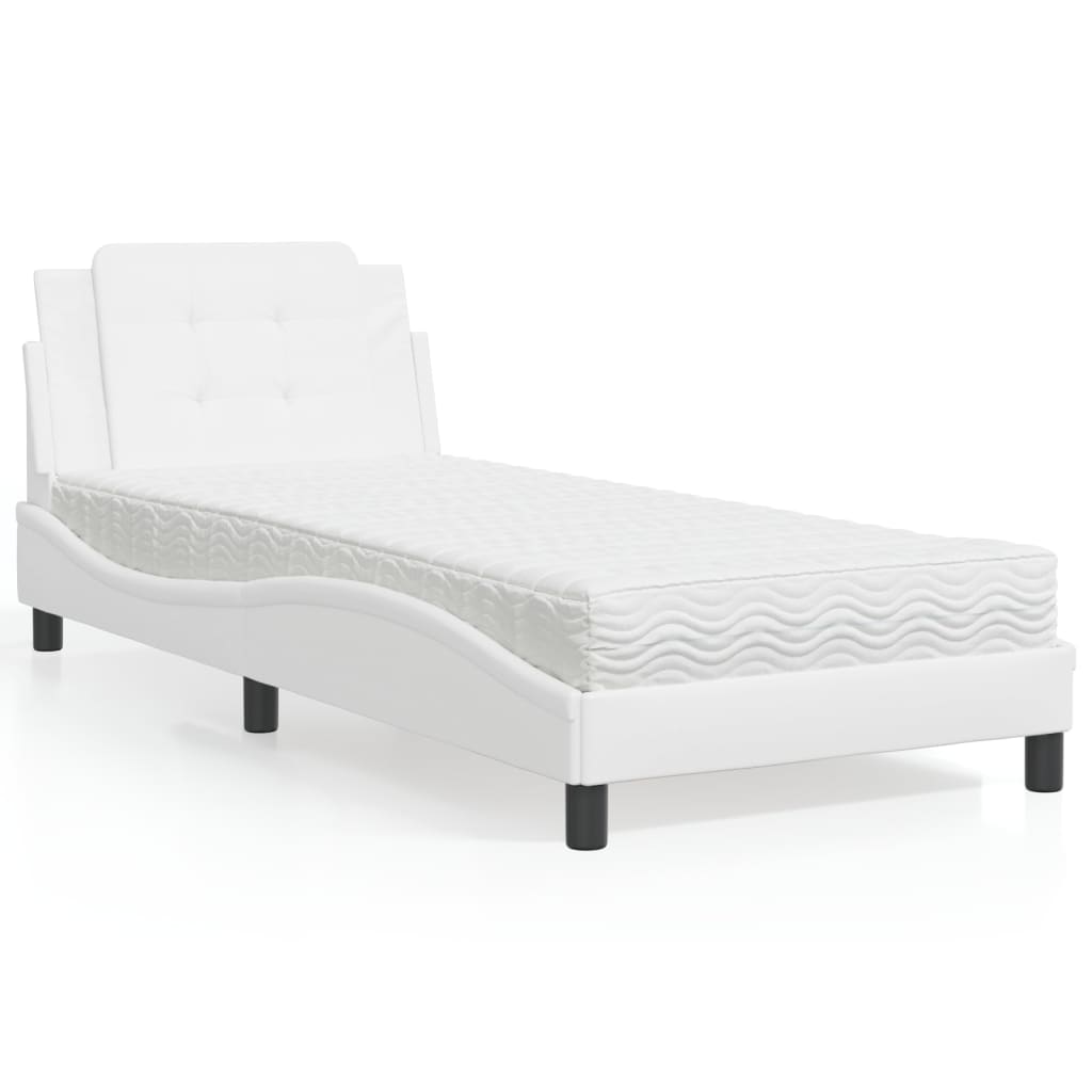 Cadre de lit sans matelas Zadar blanc 100x200 cm similicuir - XIOS