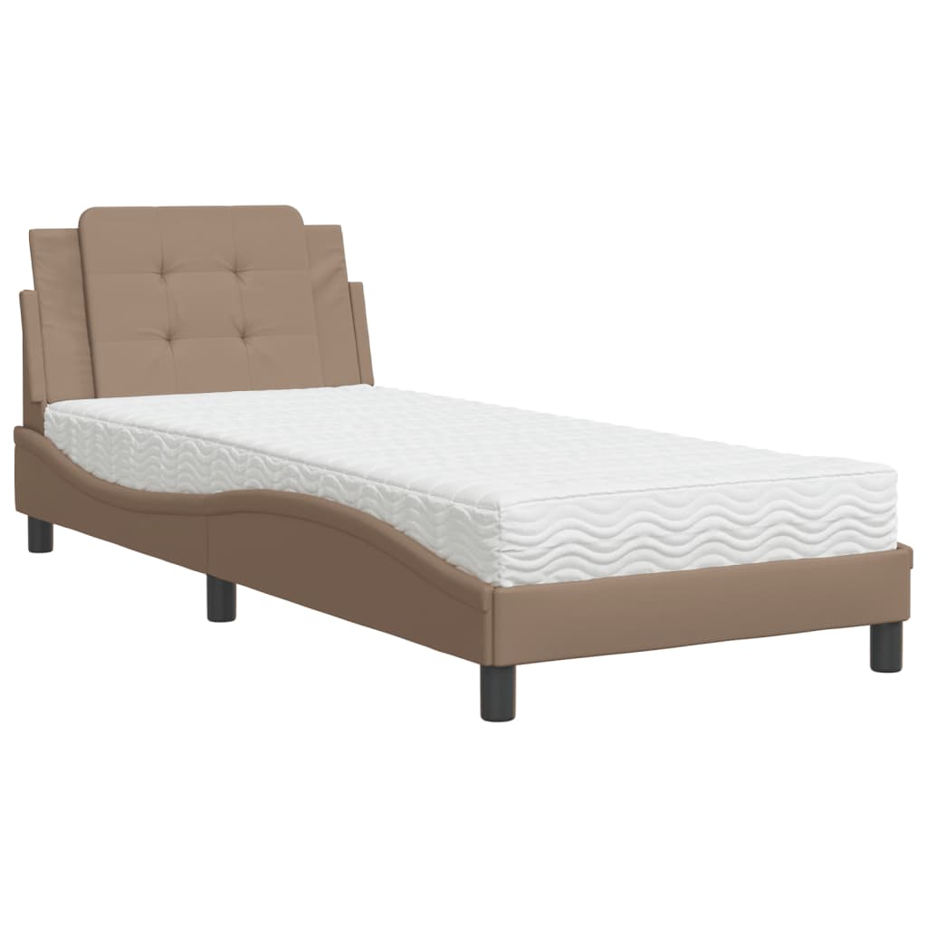 Cadre de lit sans matelas Zadar cappuccino 100x200 cm similicuir - XIOS