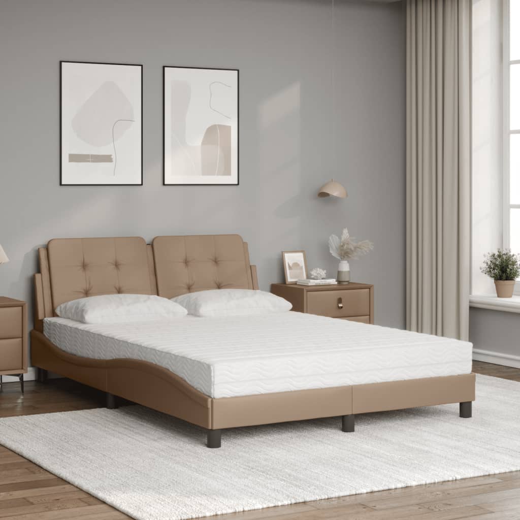 Cadre de lit sans matelas Zadar cappuccino 140x190 cm similicuir - XIOS