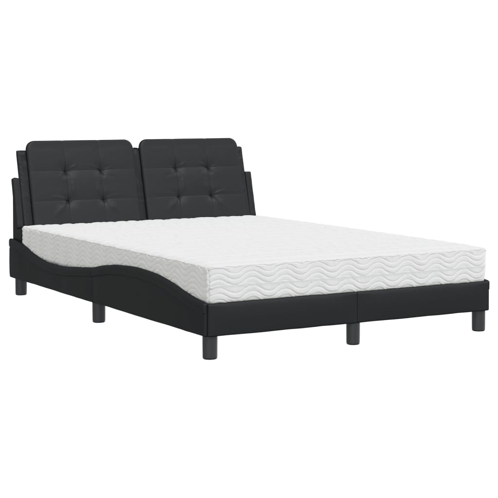 Cadre de lit sans matelas Zadar noir 140x200 cm similicuir