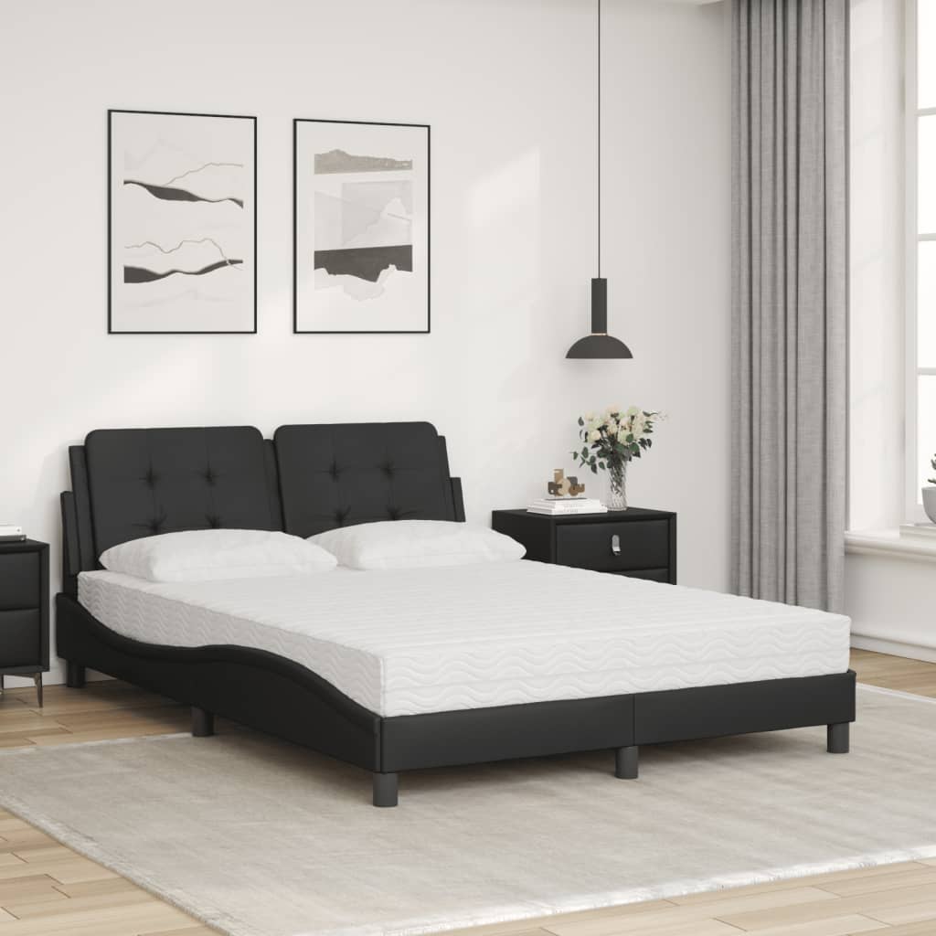 Cadre de lit sans matelas Zadar noir 140x200 cm similicuir