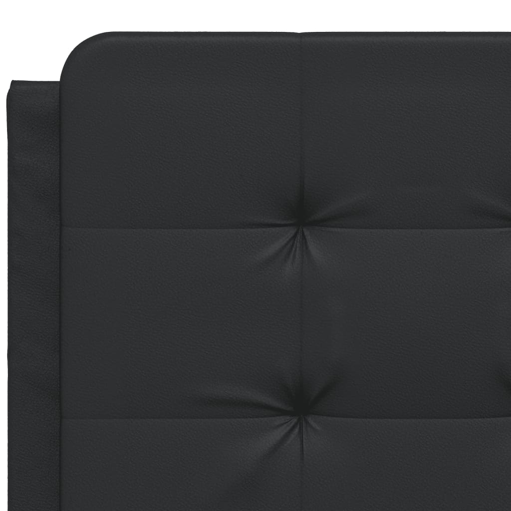 Lit avec matelas Zadar noir 140x200 cm similicuir