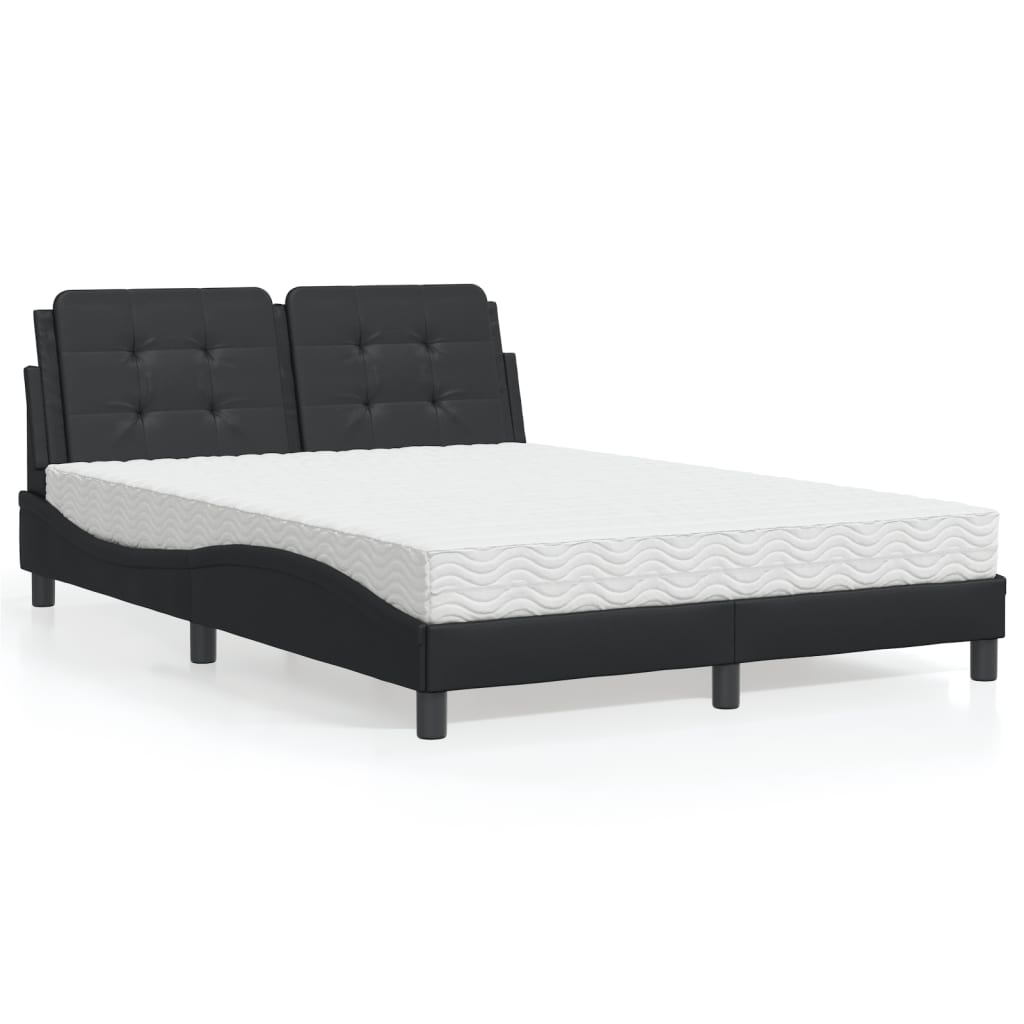Cadre de lit sans matelas Zadar noir 140x200 cm similicuir