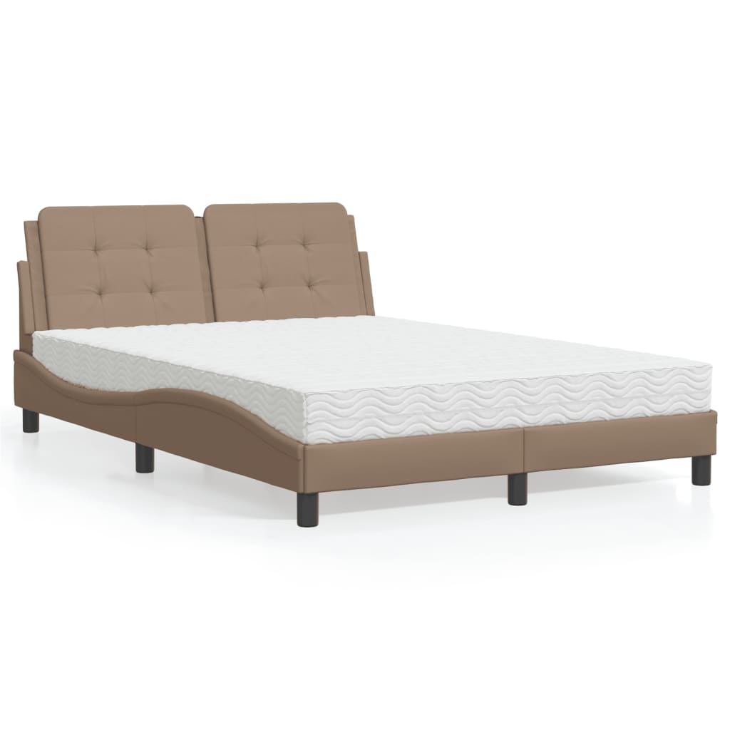 Lit avec matelas Zadar cappuccino 140x200 cm similicuir - XIOS