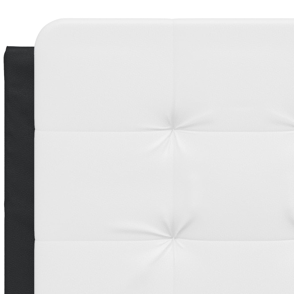 Lit avec matelas Zadar noir et blanc 140x200 cm similicuir - XIOS