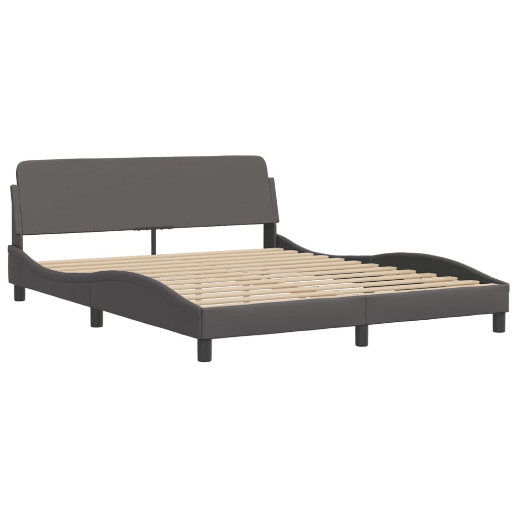Lit avec matelas Zadar gris 160x200 cm similicuir - XIOS