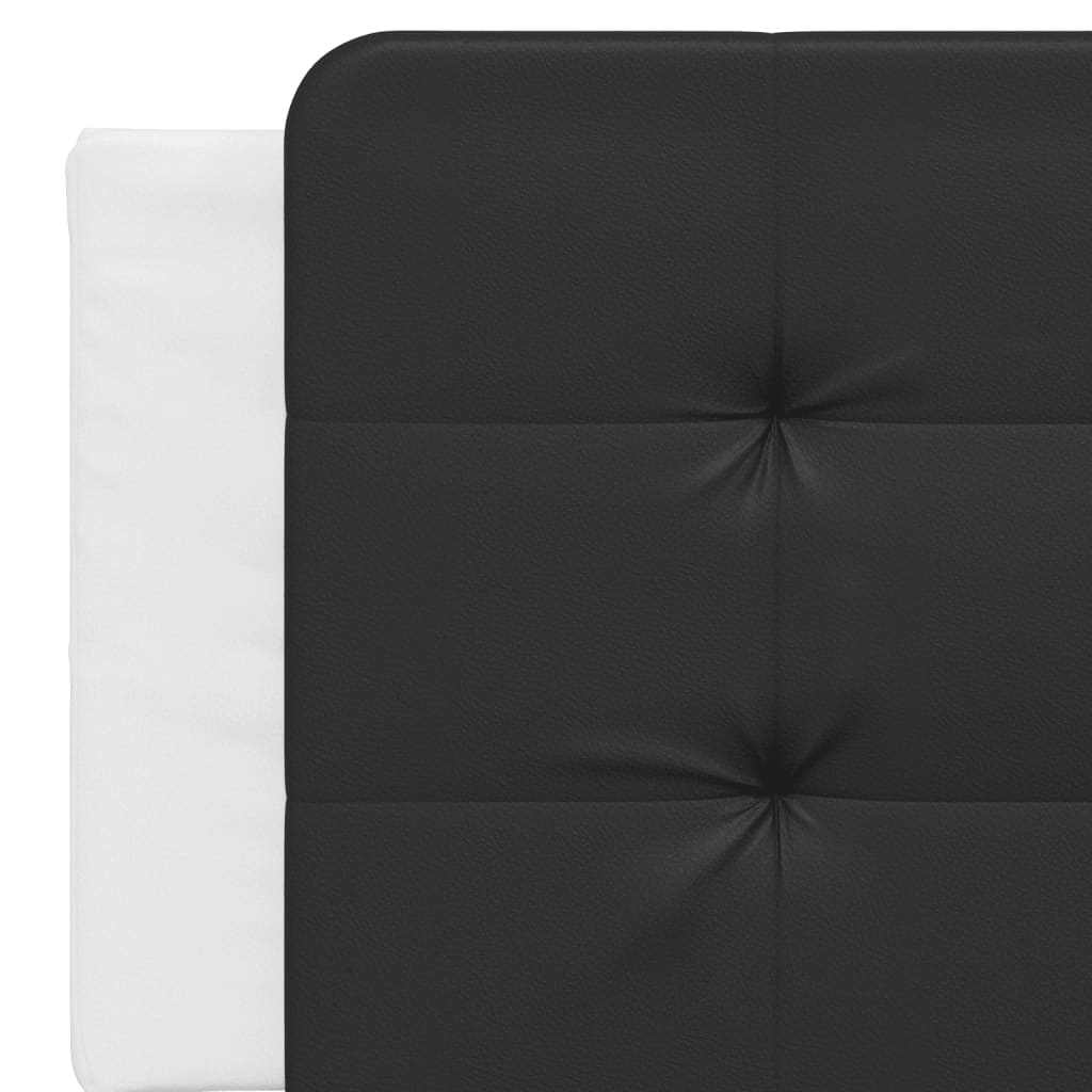 Lit avec matelas Zadar blanc et noir 160x200 cm similicuir - XIOS