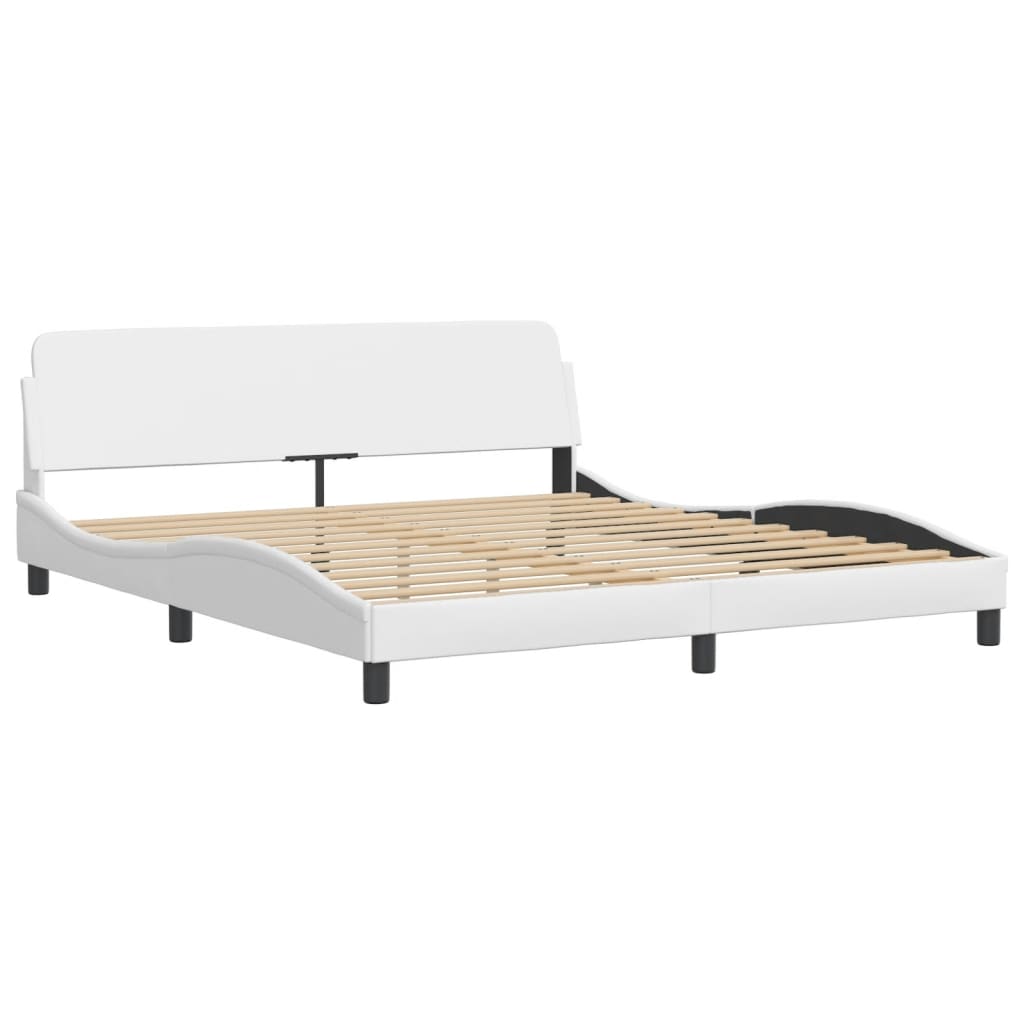 Lit avec matelas Zadar blanc 180x200 cm similicuir - XIOS