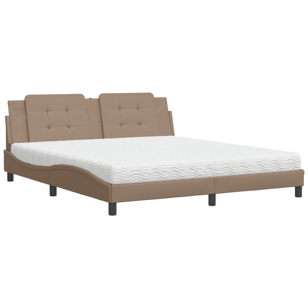 Lit avec matelas Zadar cappuccino 180x200 cm similicuir - XIOS