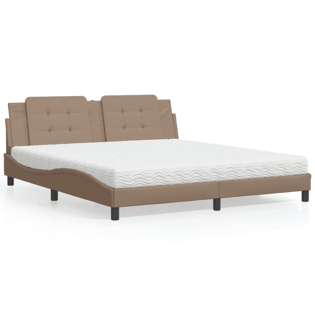 Lit avec matelas Zadar cappuccino 180x200 cm similicuir - XIOS