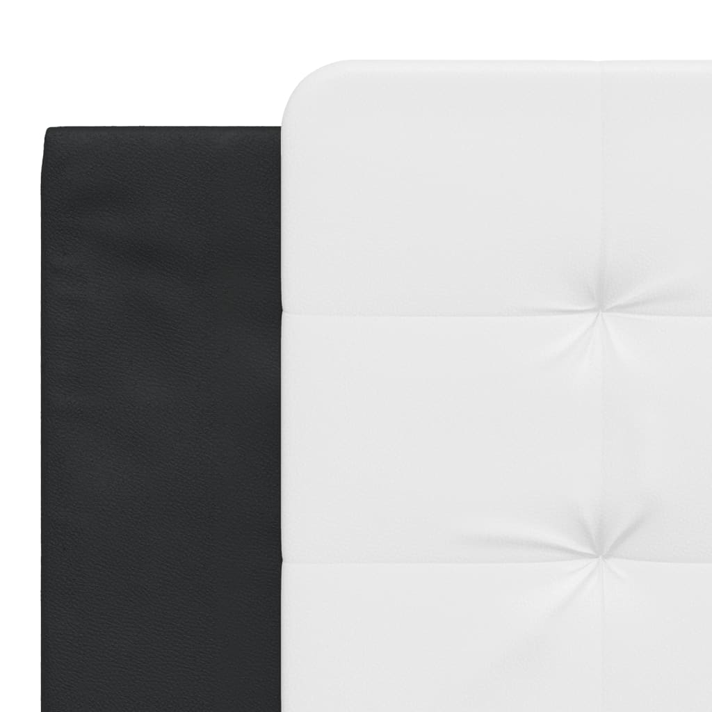 Lit avec matelas Zadar noir et blanc 180x200 cm similicuir - XIOS