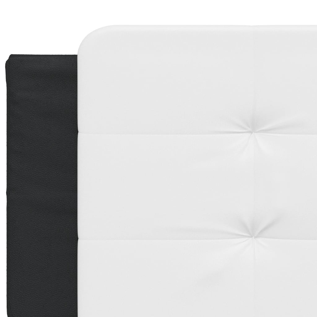 Lit avec matelas Zadar noir et blanc 200x200 cm similicuir - XIOS