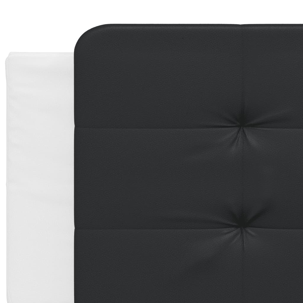 Lit avec matelas Zadar blanc et noir 200x200 cm similicuir - XIOS