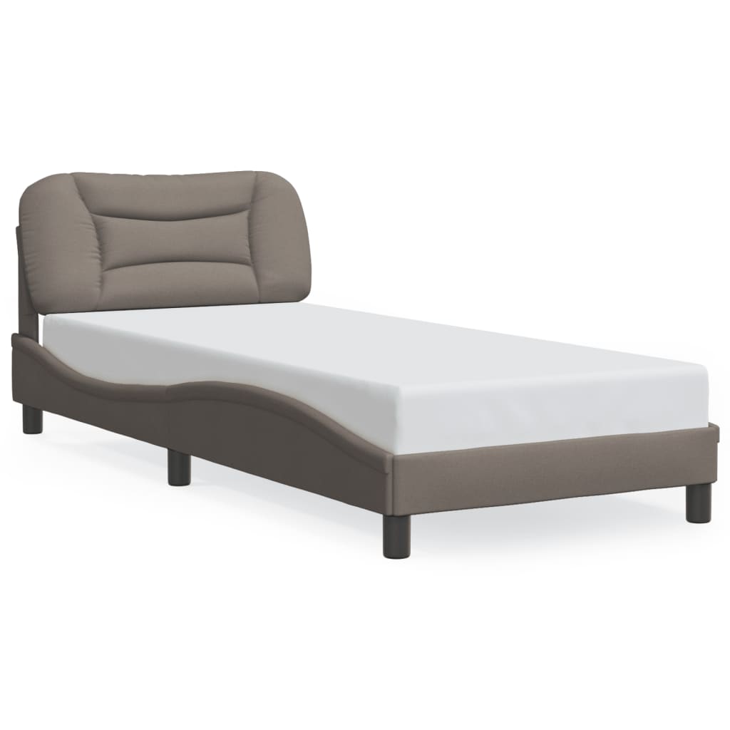 Cadre de lit avec LED sans matelas Hvar taupe 90x190 cm tissu - XIOS