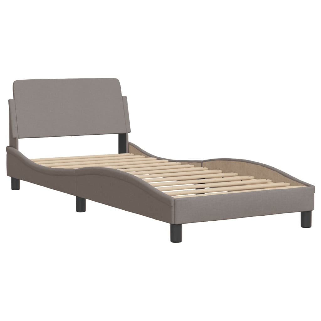 Cadre de lit avec LED sans matelas Hvar taupe 90x190 cm tissu - XIOS
