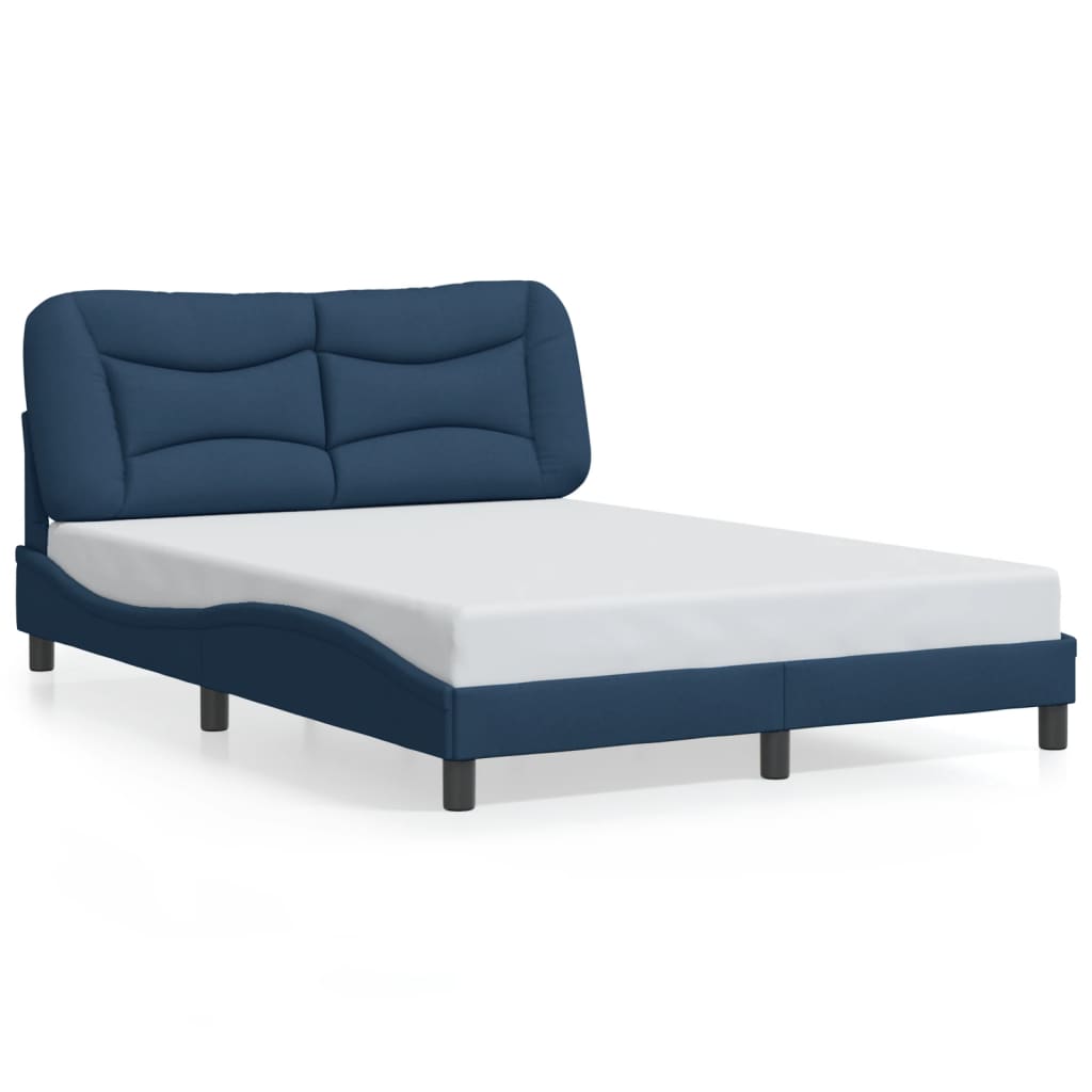 Cadre de lit avec LED sans matelas Hvar bleu 120x200 cm tissu - XIOS