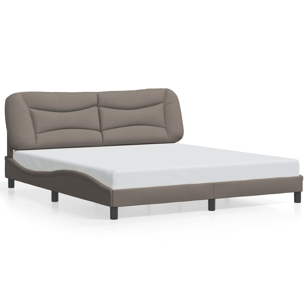 Cadre de lit avec LED sans matelas Hvar taupe 180x200 cm tissu - XIOS
