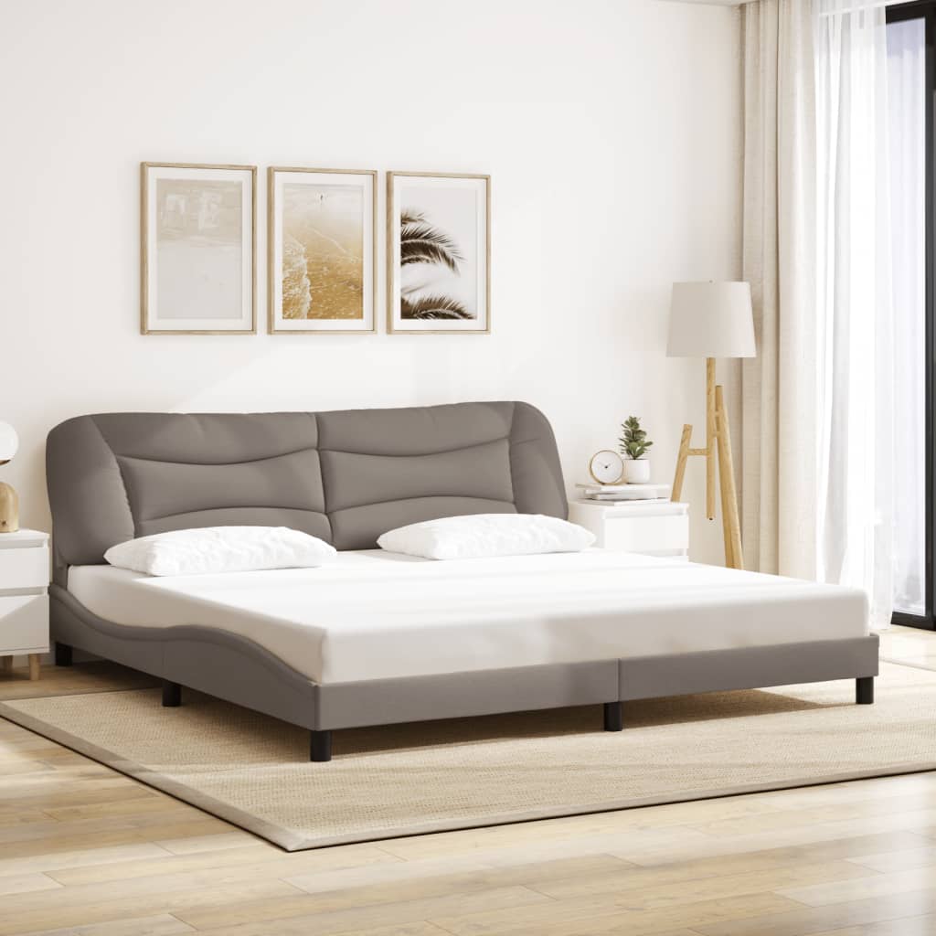 Cadre de lit avec LED sans matelas Hvar taupe 200x200 cm tissu - XIOS