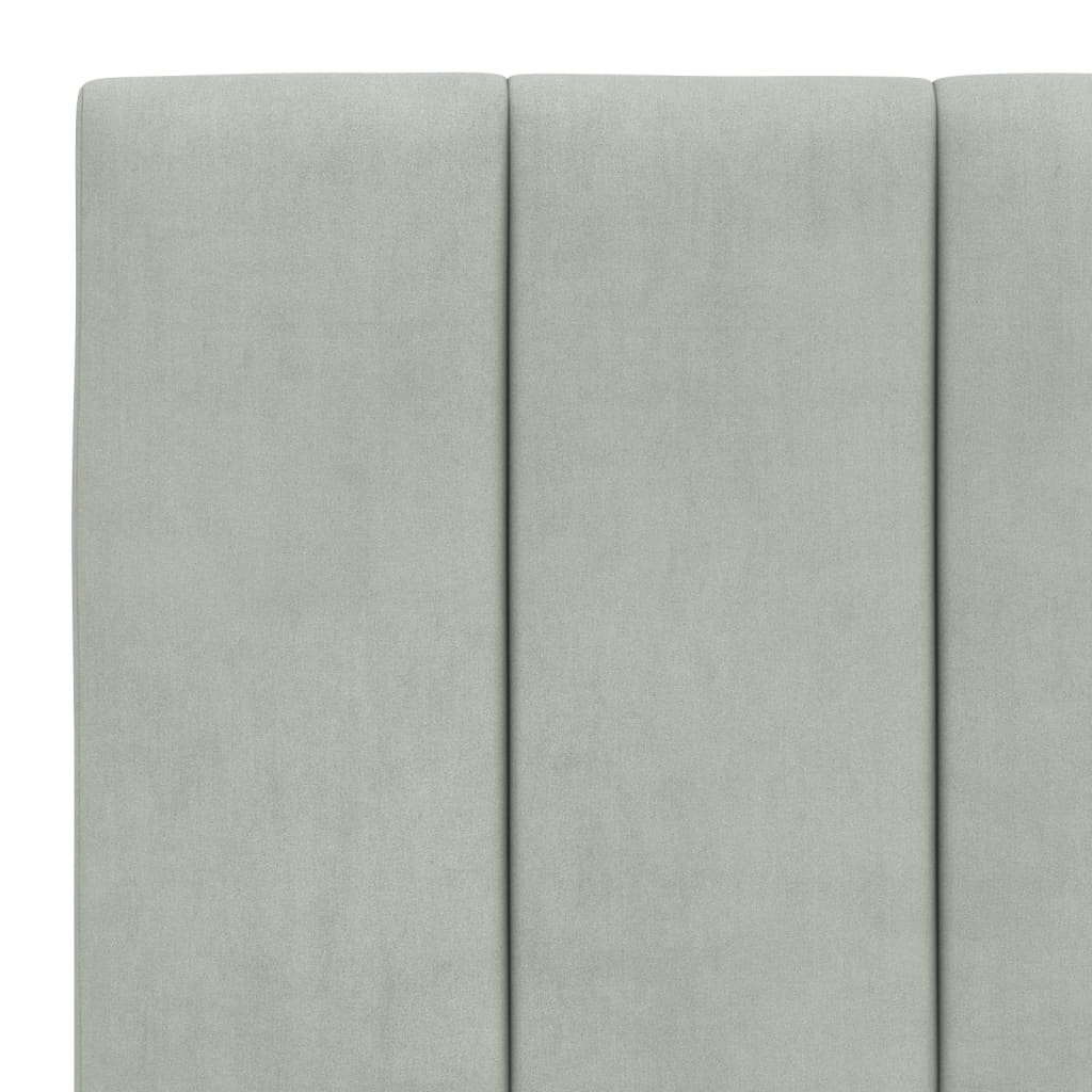 Cadre de lit avec LED sans matelas gris clair 80x200 cm velours - XIOS