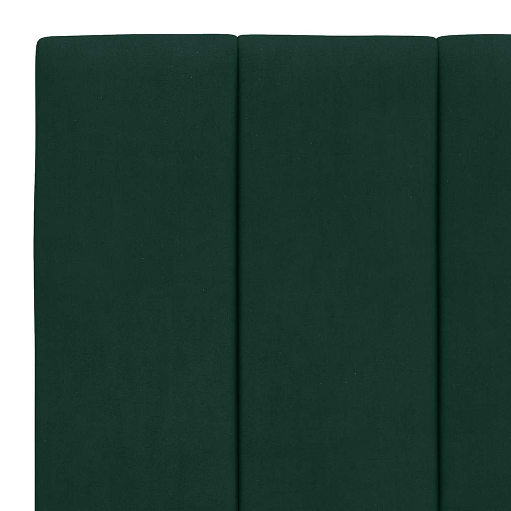Cadre de lit avec LED sans matelas Hanko vert foncé 80x200 cm velours