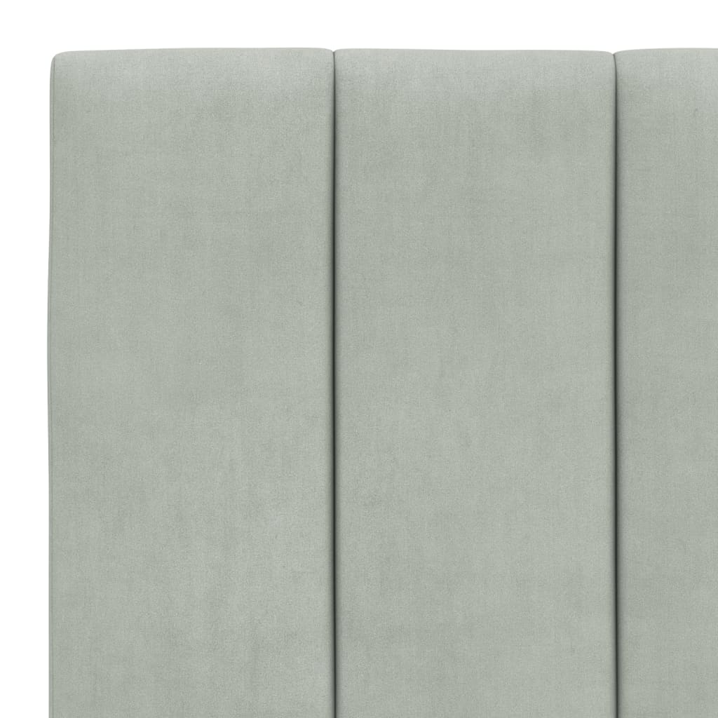 Cadre de lit avec LED sans matelas Hanko gris clair 90x190 cm velours