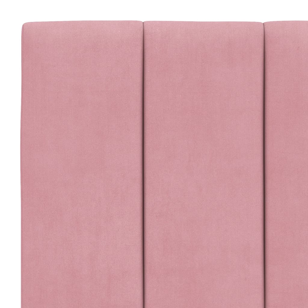 Cadre de lit avec LED sans matelas Hanko rose 90x190 cm velours - XIOS
