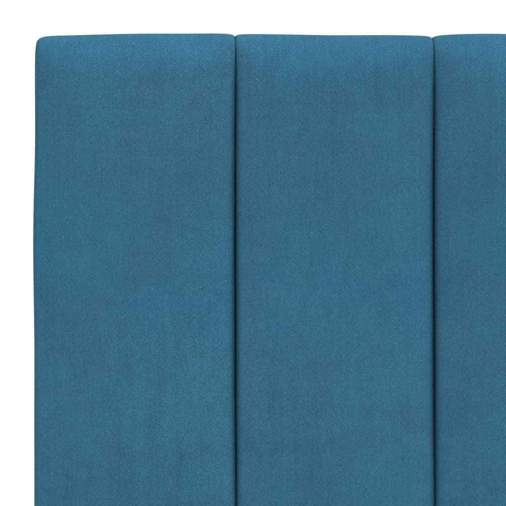 Cadre de lit avec LED sans matelas Hanko bleu 90x200 cm velours - XIOS