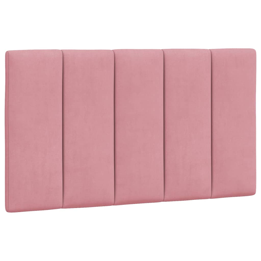 Cadre de lit avec LED sans matelas Hanko rose 90x200 cm velours