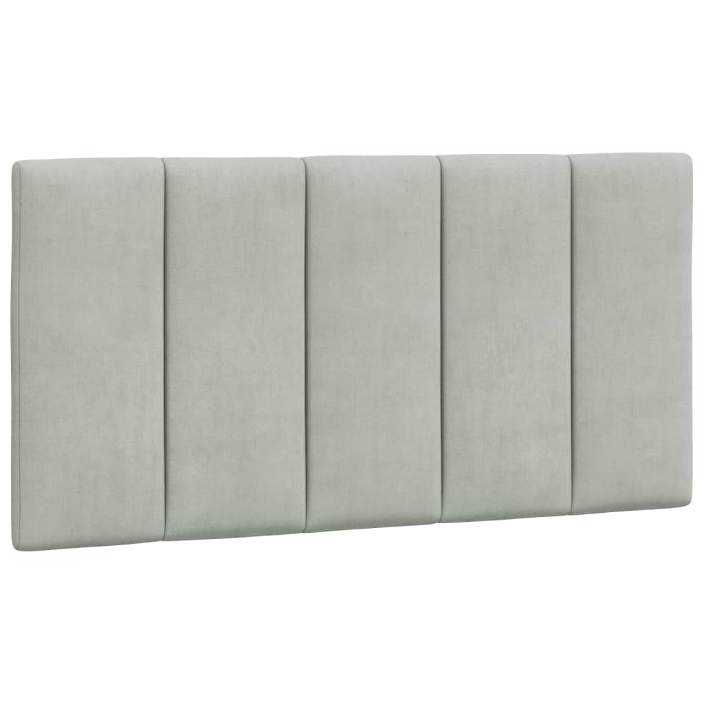 Cadre de lit avec LED sans matelas gris clair 100x200cm velours - XIOS