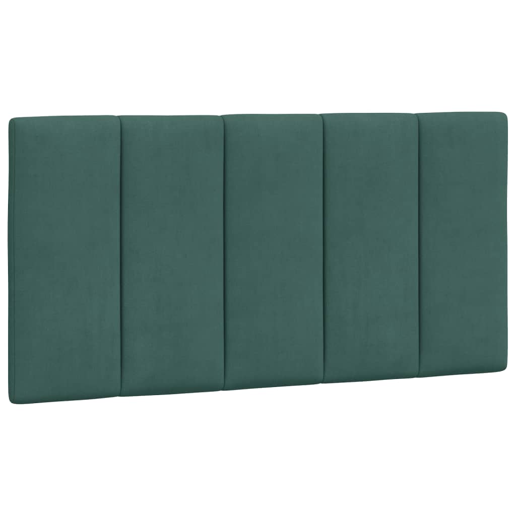 Cadre de lit avec LED sans matelas Hanko vert foncé 100x200cm velours