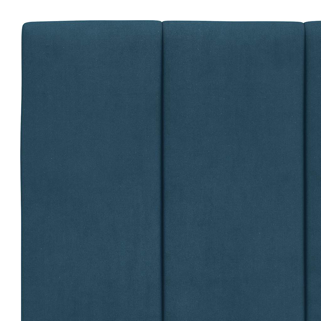 Cadre de lit avec LED sans matelas Hanko bleu 100x200 cm velours