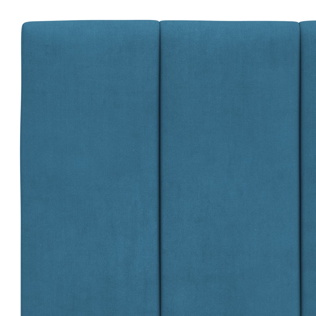 Cadre de lit avec LED sans matelas bleu 100x200 cm velours - XIOS