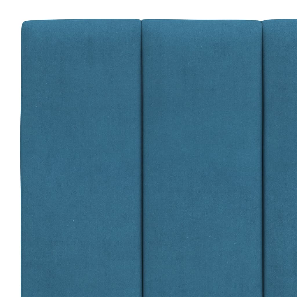 Cadre de lit avec LED sans matelas Hanko bleu 120x200 cm velours - XIOS