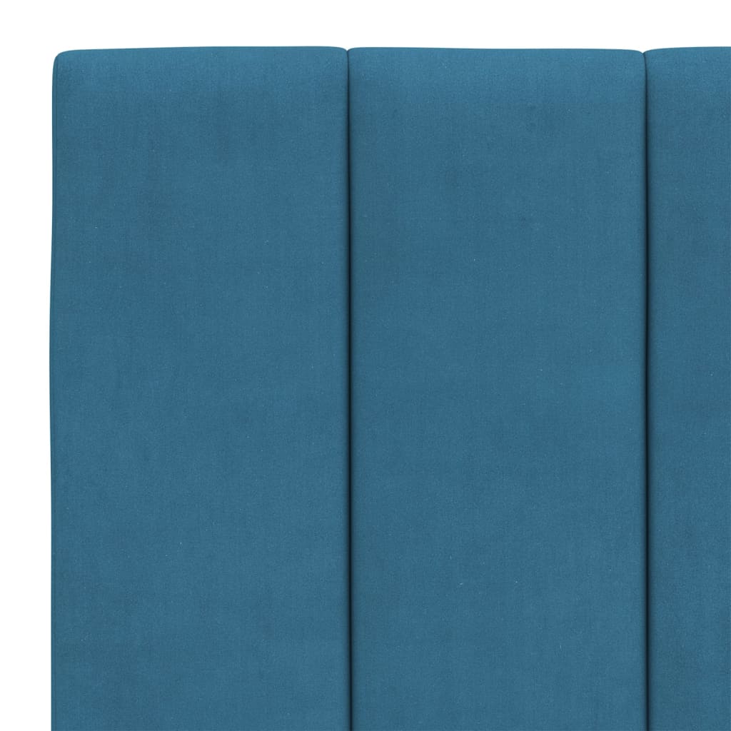 Cadre de lit avec LED sans matelas Hanko bleu 140x190 cm velours