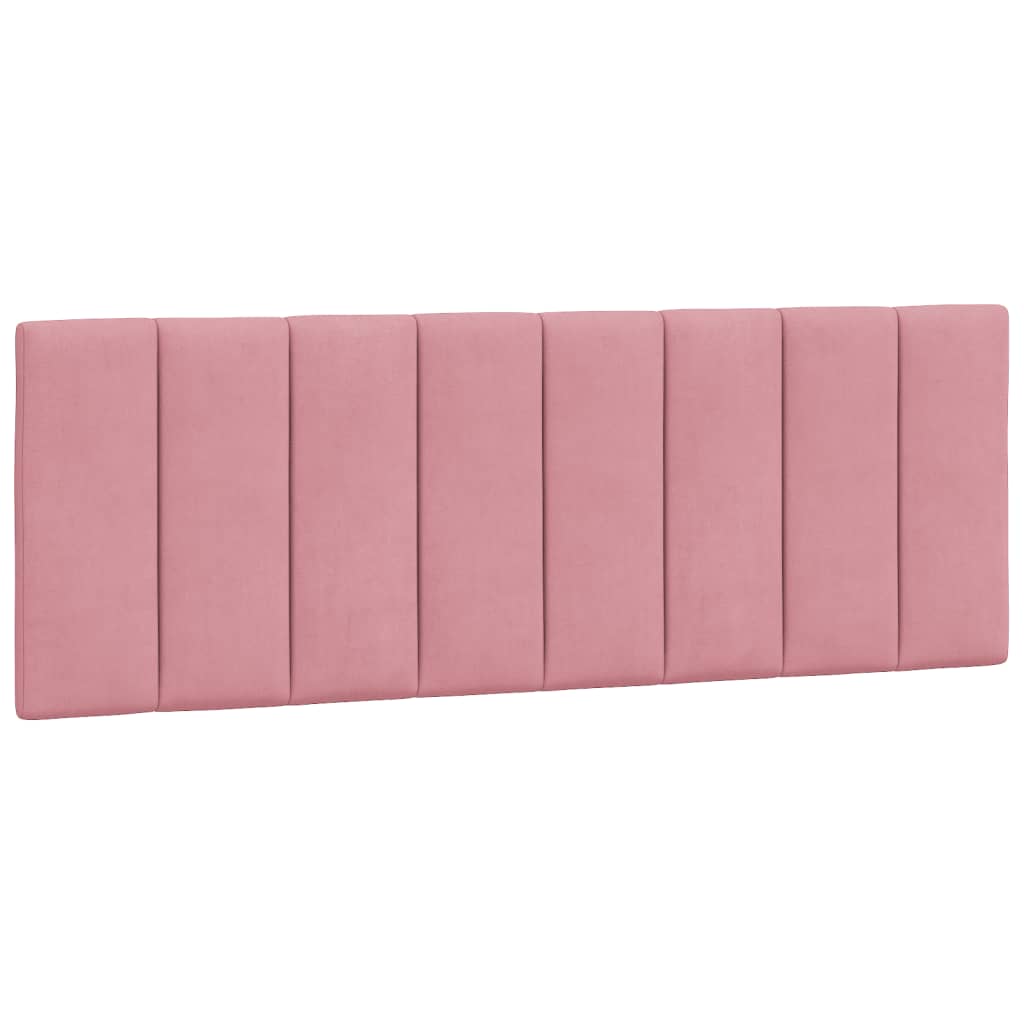 Cadre de lit avec LED sans matelas Hanko rose 140x190cm velours