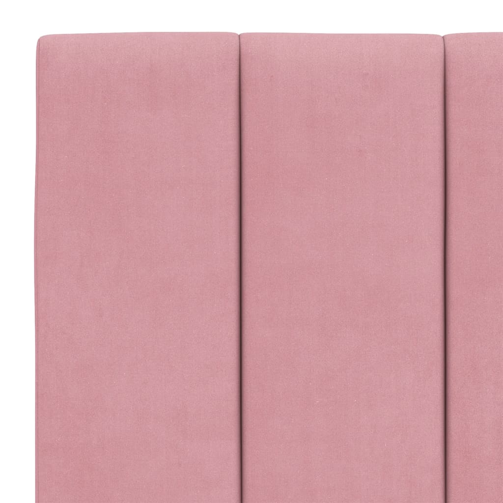 Cadre de lit avec LED sans matelas Hanko rose 140x190cm velours - XIOS