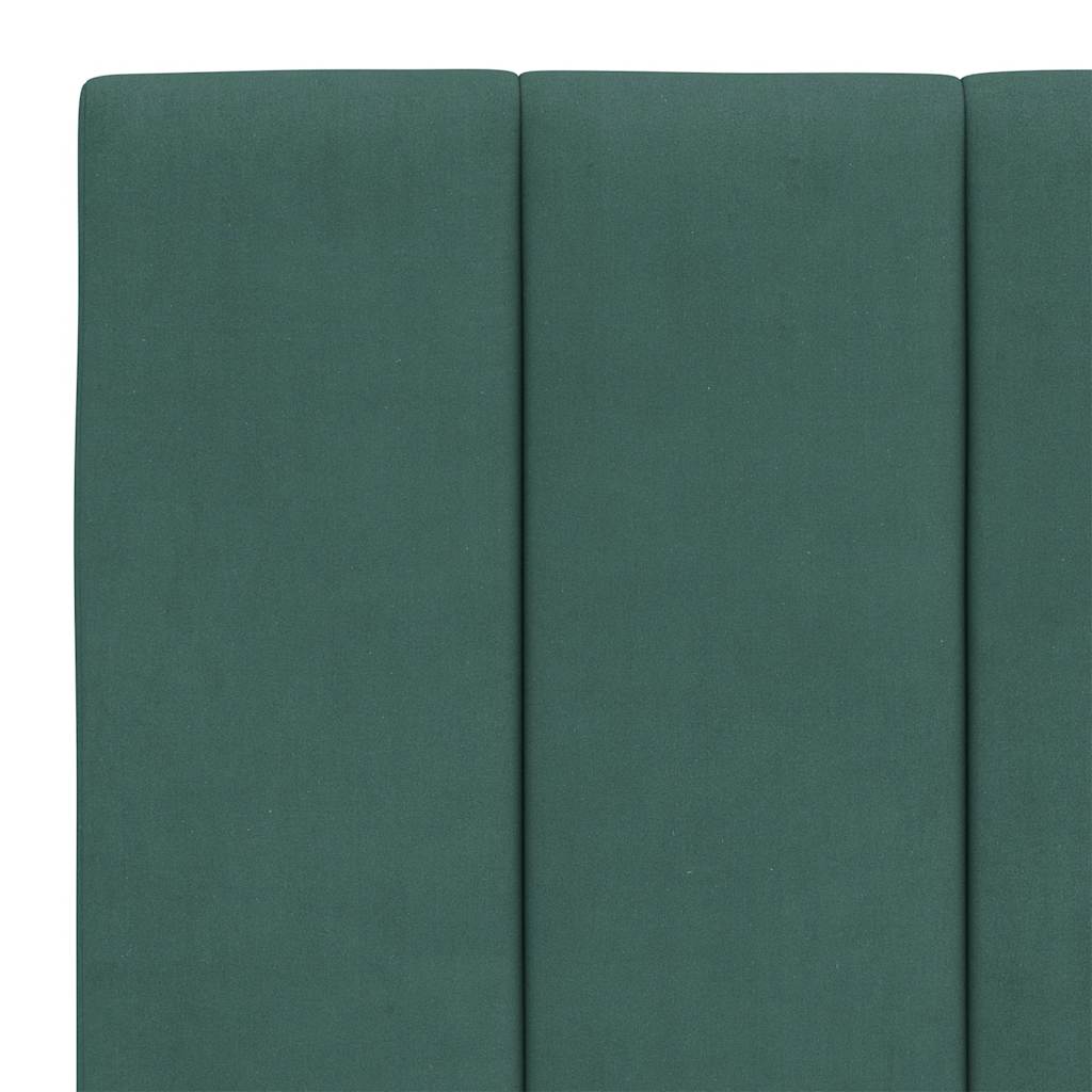 Cadre de lit avec LED sans matelas Hanko vert foncé 140x200 cm velours - XIOS