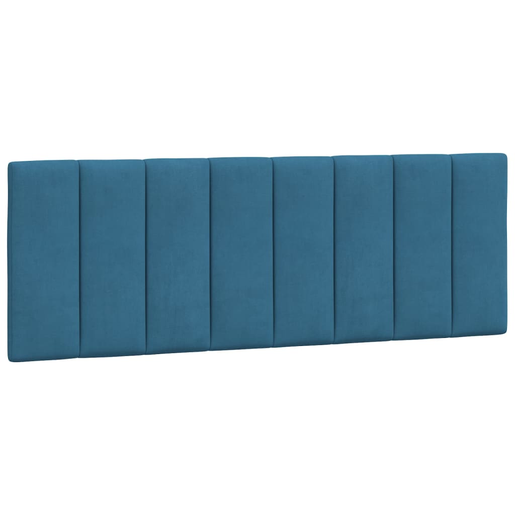 Cadre de lit avec LED sans matelas Hanko bleu 140x200 cm velours