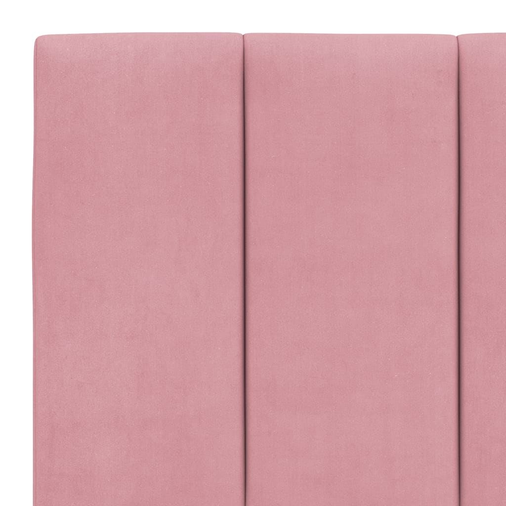Cadre de lit avec LED sans matelas Hanko rose 160x200 cm velours - XIOS