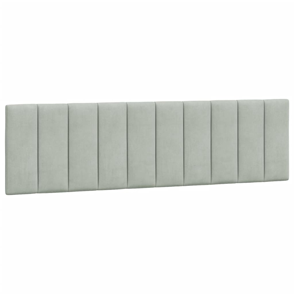 Cadre de lit avec LED sans matelas Hanko gris clair 180x200cm velours