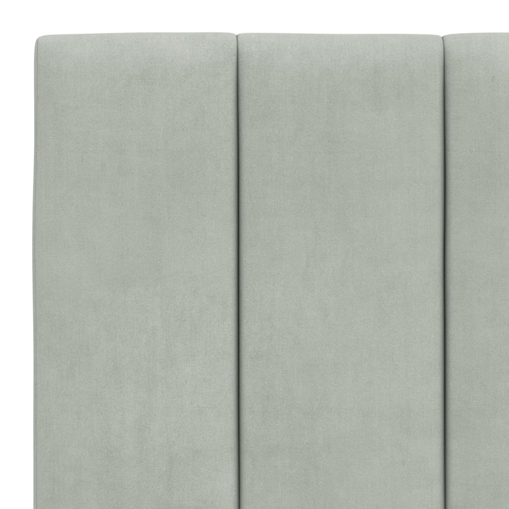 Cadre de lit avec LED sans matelas Hanko gris clair 180x200cm velours