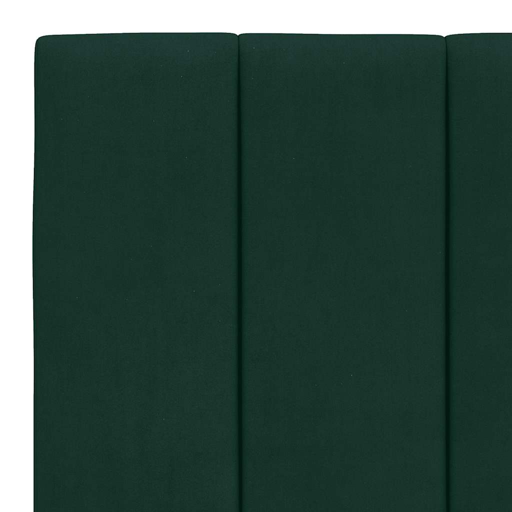 Cadre de lit avec LED sans matelas Hanko vert foncé 180x200 cm velours - XIOS