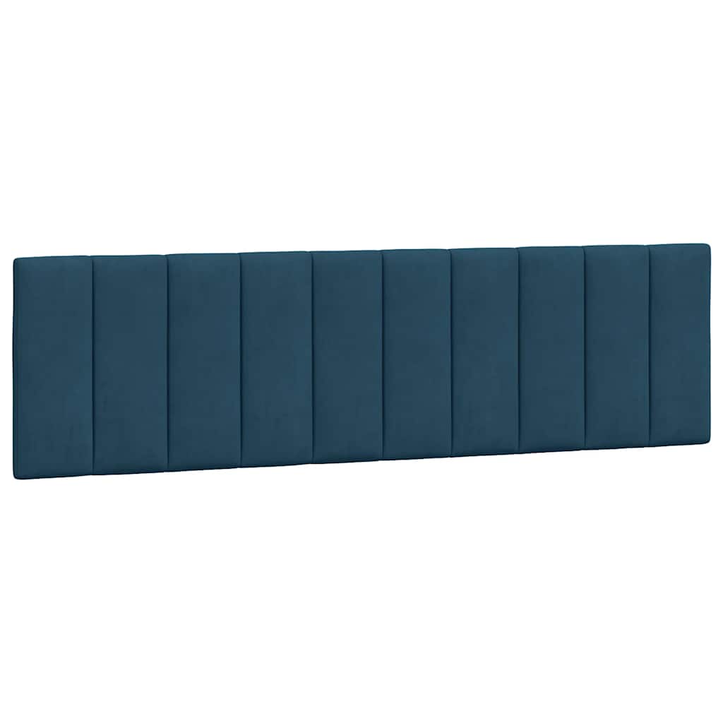 Cadre de lit avec LED sans matelas Hanko bleu 180x200 cm velours